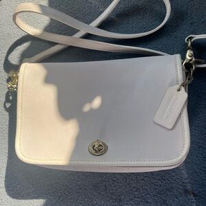Coach White Leather Crossbody Bag